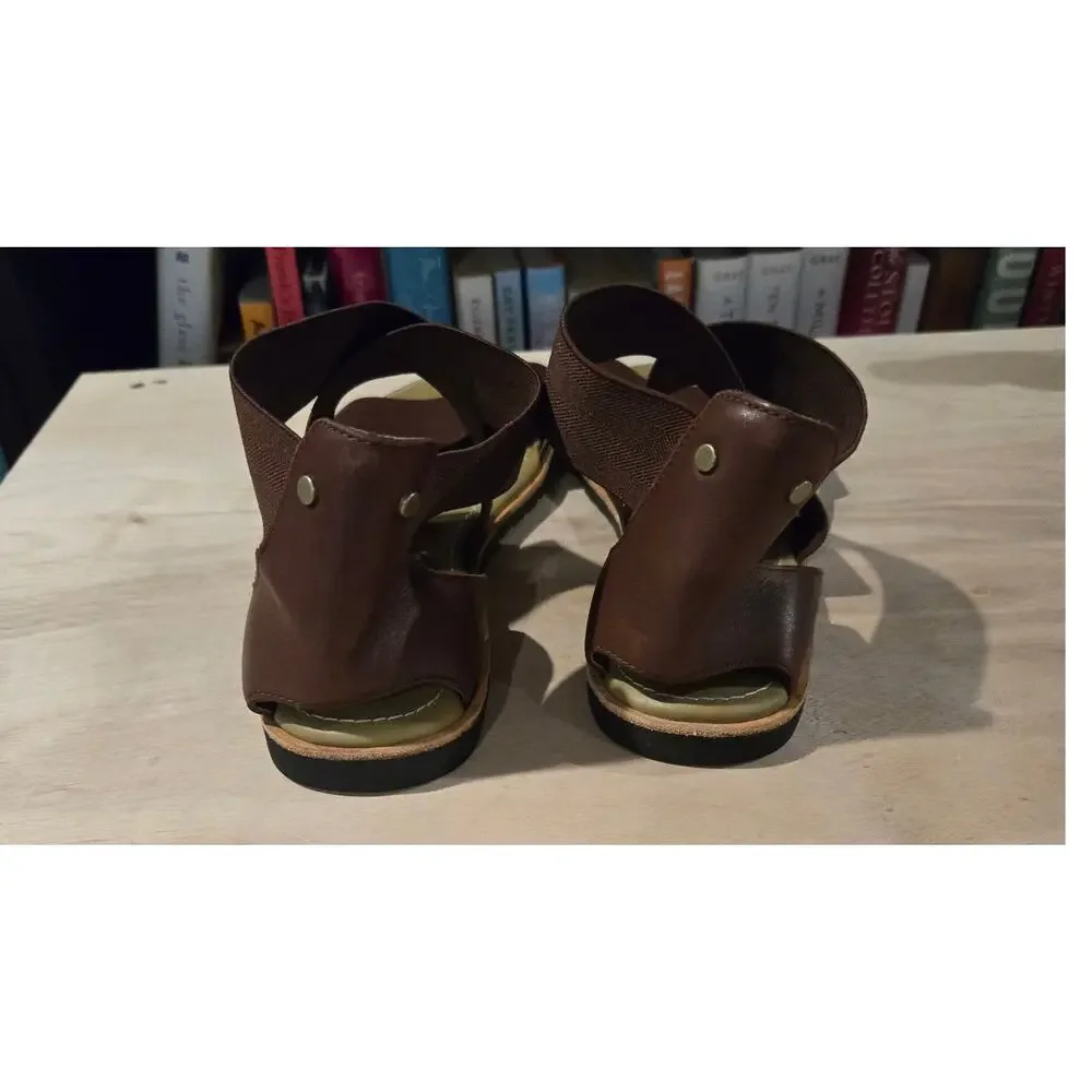Sorel Womens Med Ella Sandal Cross Ankle Strap Flat Brown sz 12 - Picture 3 of 7